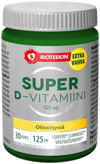 Bioteekki Super D-vitamiini 125 mcg ravintolisä 30 kaps.