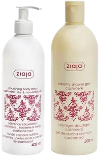 Ziaja kashmir vartalovoide 400ml + suihkusaippua 500 ml kuivalle ja kiinteytystä kaipaavalle iholle