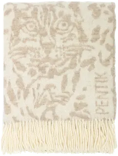 Pentik Villikissa torkkupeitto 130x170 cm, vaaleanruskea