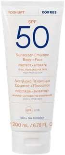 KORRES Yoghurt Sunscreen Face & Body SPF50 emulsiovoide kasvoille ja vartalolle 200 ml