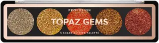 Profusion Cosmetics viiden sävyn glitterpaletti Topaz Gems