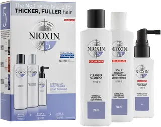 NIOXIN 5 Trial Kit hoitopakkaus käsitellyille, lievästi ohentuneille hiuksille
