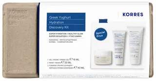 Korres Greek Yoghurt kasviojenhoito tutustumispakkaus (sis. Puhdistusvoide 40ml, kasvonaamio 20ml, kasvovoide 15ml)