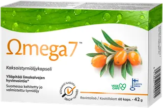 Omega7 kaksoistyrniöljy ravintolisä 60 kaps.
