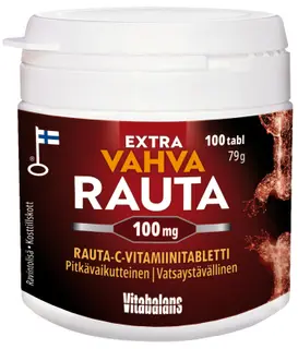 Extra vahva rauta 100 mg 100 tabl, Rauta-C-vitamiinitabletti, Vitabalans