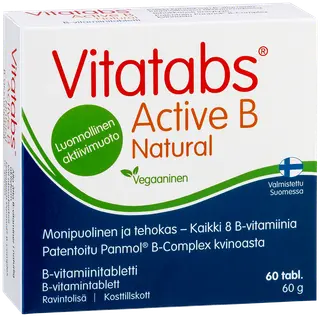 Vitatabs Active B Natural B-vitamiinitabletti 60 tabl