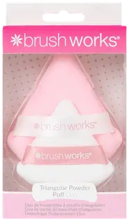 Brushworks Triangular Powder Puff Duo kolmionmallinen puuterivippa