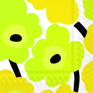 Marimekko 25cm Unikko keltainen 20kpl lautasliina