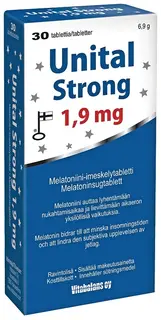 Melatoniini-imeskelytabletti Unital Strong 1,9 mg, 30 tabl. Vitabalans