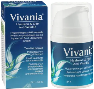 Vivania Hyaluron & Q10 Anti Wrinkle hyaluronihappo–ubikinonivoide 50 ml