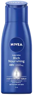 NIVEA 75ml Nourishing Milk Rich Body Lotion vartaloemulsio kuivalle ja erittäin kuivalle iholle