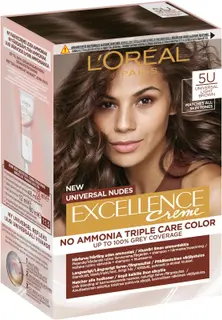 L'Oréal Paris Excellence Universal Nudes 5U Universal Light Brown kestoväri ilman ammoniakkia 1kpl