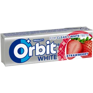 Närimiskumm maasikamaitseline suhkruvaba white magusainetega, ORBIT, 14 g