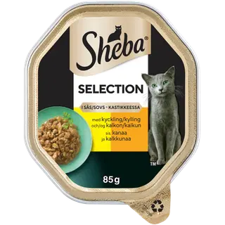 Sheba täissööt kassidele kana- ja kalkuniliha kastmes 85 g