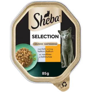 Sheba täissööt kassidele vasika- ja kalkuniliha kastmes 85 g