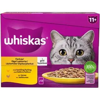 Whiskas 11+ kassitoiduvalik linnulihaga tarretises 12x85g