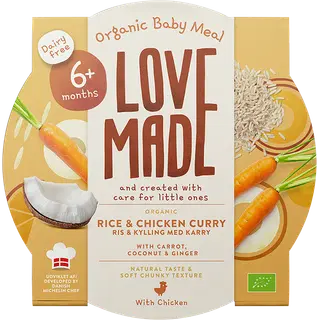 LoveMade ökoloogiline riisi- ja kanakarri 6k+ 185g