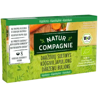 Natur Compagnie orgaaniline köögiviljapuljong suhkruvaba, 8 kuubikut, 84g