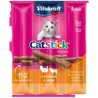 Vitakraft närimispulgad kassidele kalkuni ja lambalihaga 18 g