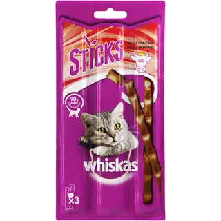 Whiskas närimispulgad täiskasvanud kassidele härjalihaga 3 x 6 g