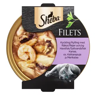 Sheba Filets täissööt kassidele kanafilee, krevetide ja kalaga 60g