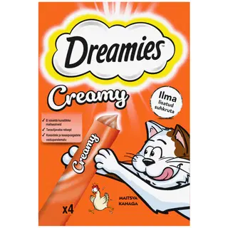 Kassimaiused Dreamies Creamy kana 4x10g