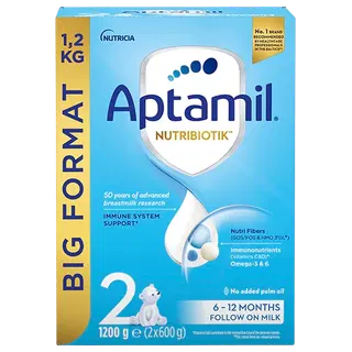Aptamil® NUTRIBIOTIK™ 2 piimal põhinev imiku jätkupiimasegu alates 6 kuust, 1,2kg