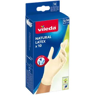 Vileda ühekordsed kummikindad S/M 10 tk lateks