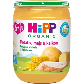 HIPP PÜREE KARTUL-MAIS-KALKUN 190G 6K