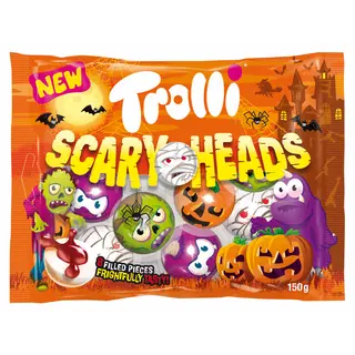 Trolli Scary Heads kommikott 150g