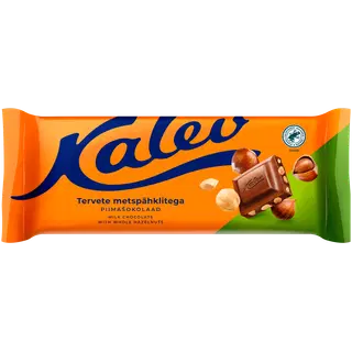 Piimašokolaad tervete metspähklit. Kalev 190g