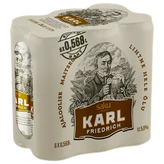 Hele õlu Karl Friedrich 6 -pakk, SAKU, 6 x 568 ml purk