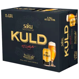 Õlu Kuld 12-pakk, SAKU, 12 x 330 ml