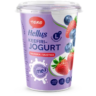 Keefirijog. ME-3 maasika-mustika Hellus 380g