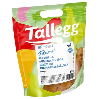 Tallegg Fit greibi ja mineraalveega broileri rinnafileešašlõkk 800 g