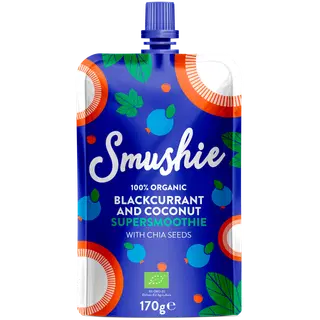 Ökoloogiline Mustasõstra-kookosesmuuti, SMUSHIE, 170 g