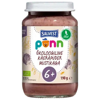 Põnn Öko Kaerapuder mustikaga 190 g (6+)