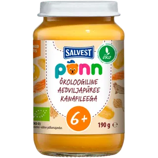 Põnn ökoloogiline aedviljapüree kanafileega 190 g 6+