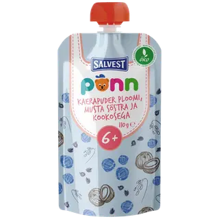 Põnn öko kaerapdr ploom-musts-kookos 110g
