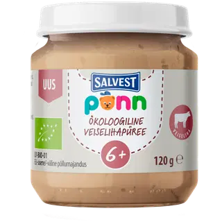 Veiselihapüree Põnn ökoloogiline 6+ 120g