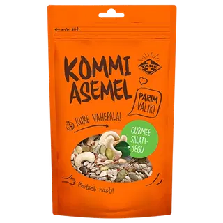 Salatisegu taassuletav pakend, KOMMI ASEMEL, 130 g
