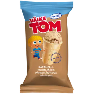 Väike Tom Karamelli Koorejäätis Metspähkli Vahvlitopsis70 G/120 ml