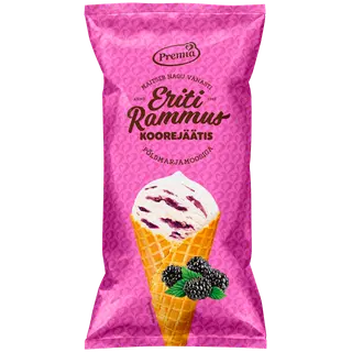Koorejäätis põldmarjamoosiga, ERITI RAMMUS, 110 g