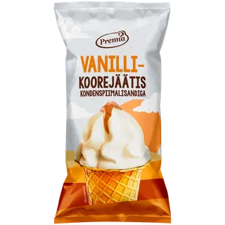 Premia Vanilli-Koorejäätis kondenspiimatäidisega vahvlitopsis 75g/140 ml