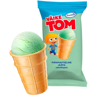 Väike Tom Pirnimaitseline jäätis vahvlitopsis 85g/120 ml