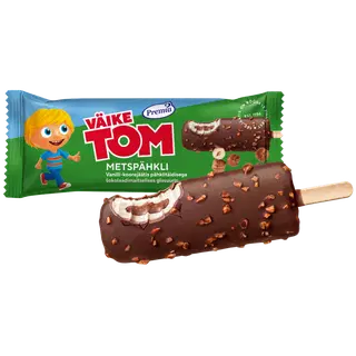 Väike Tom vanillijäätis pähklitäidise ja šokolaadiglasuuriga, 90 ml