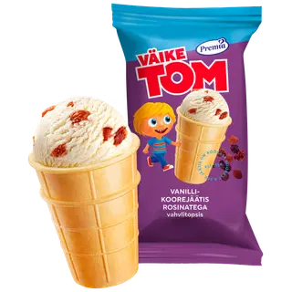 Väike Tom Vanillijäätis Rosinatega 70g/120 ml