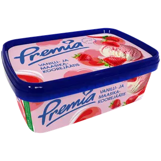 Premia Vanilli- Ja Maasikakoorejäätis 500 G/1 l