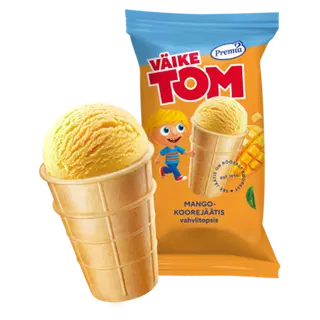 Jäätis mango vahvlitops.VÄIKE TOM 65g