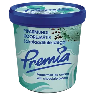 Piparmündi koorejäätis šokolaaditükkidega, 500 ml